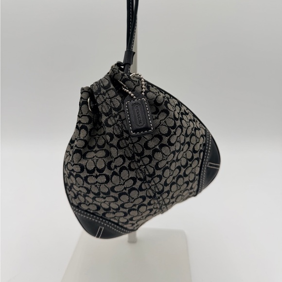 Coach Handbags - Coach Signature Mini C Drawstring Wristlet Pouch Black Jacquard Y2K